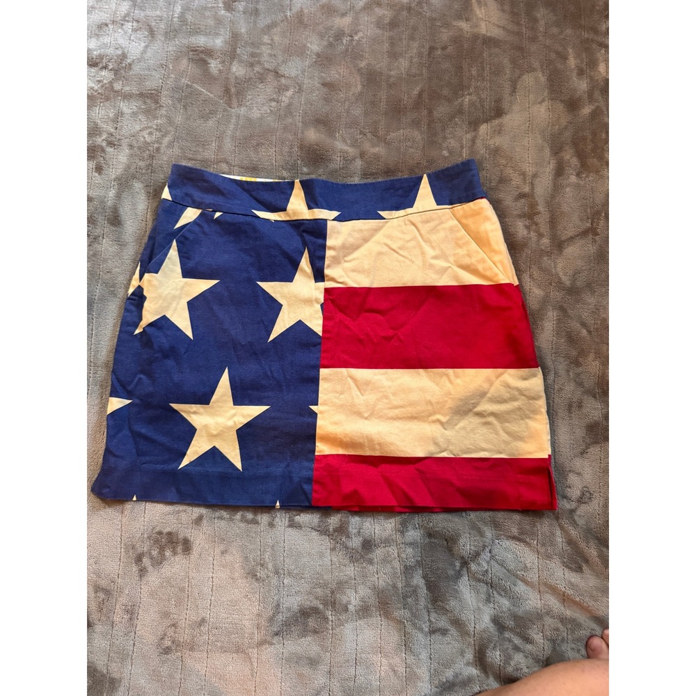 Loudmouth Golf Skirt Womens 6 Old Glory American Flag Stars Stripes Mini Skort